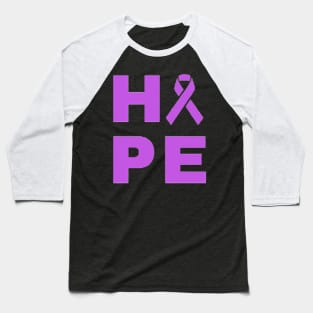 Hope Awareness Ribbon (Purple) Baseball T-Shirt